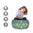 thumbnail image 2 of Abstract Storage Toy Bag Chair, Grunge Design Nature Themed Curlicue Ornamental Drops Natural Tones, Stuffed Animal Organizer Washable Bag, Large Size, Pale Green Jade Green, by Ambesonne, 2 of 3
