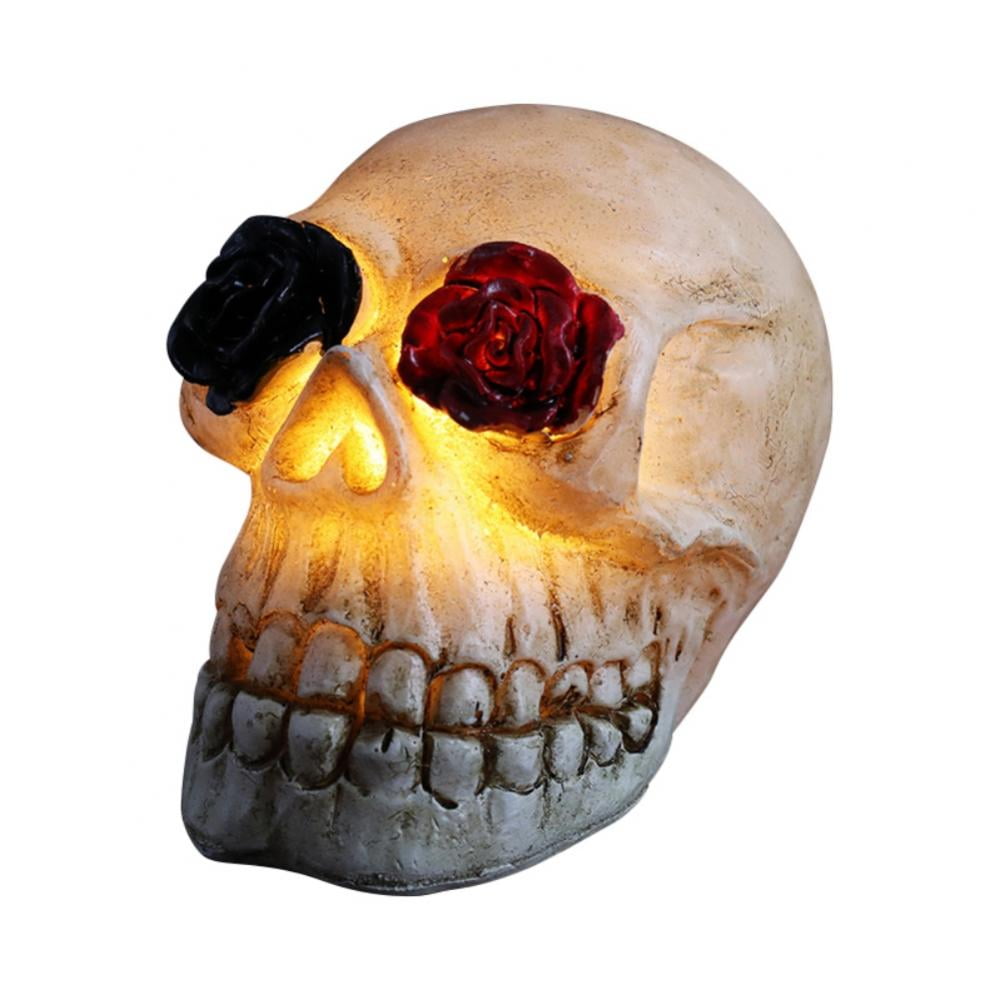 Prextex 6.5 Halloween Plastic Skull Prop Realistic Looking Skeleton Head Decor for Halloween Decoration 