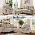 thumbnail image 3 of Pingliang Home Living Room Furniture Set, Sectional Sofa Couch with Storage Ottoman and Accent Chair, Modern 3 Seater L Shaped Couch Sofa and Single Armchair,for Living Room,Apartment,Studio,Office, 3 of 6