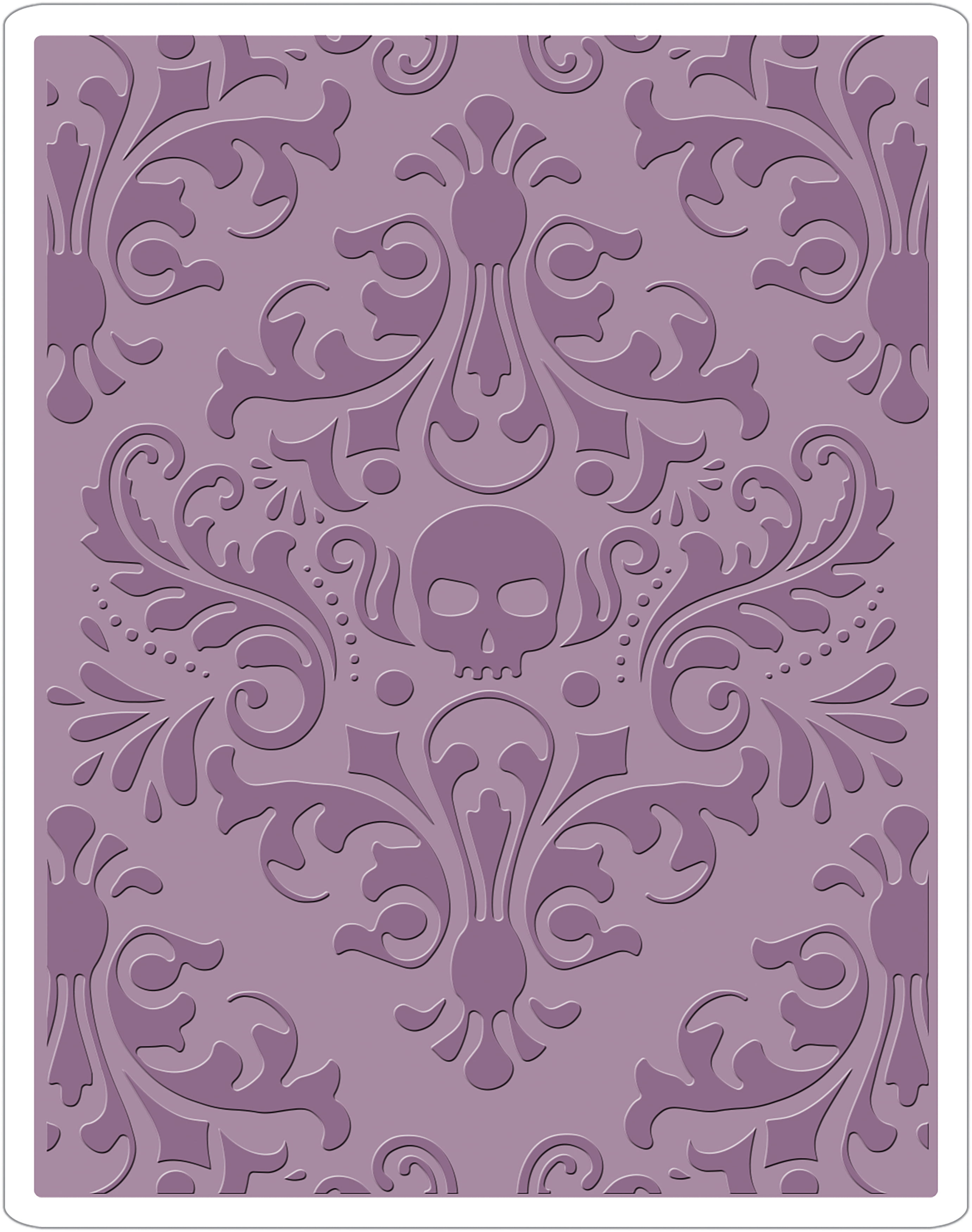 Sizzix Texture Fades Embossing Folder-Skull Damask by Tim Holtz Multi-Colour 17.5 x 12.4 x 0.5 cm 