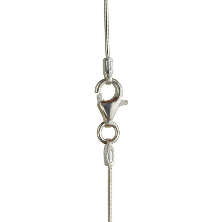 Sterling Silver Thin Omega Necklace Black Multi Teardrop Pendant