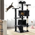 thumbnail image 2 of Alden Design 54.5" H Double Condo Cat Tree with Scratching Post Tower, Black, 2 of 11