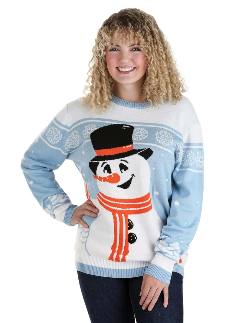 Adult Male Friendly Snowman Ugly Christmas Sweater