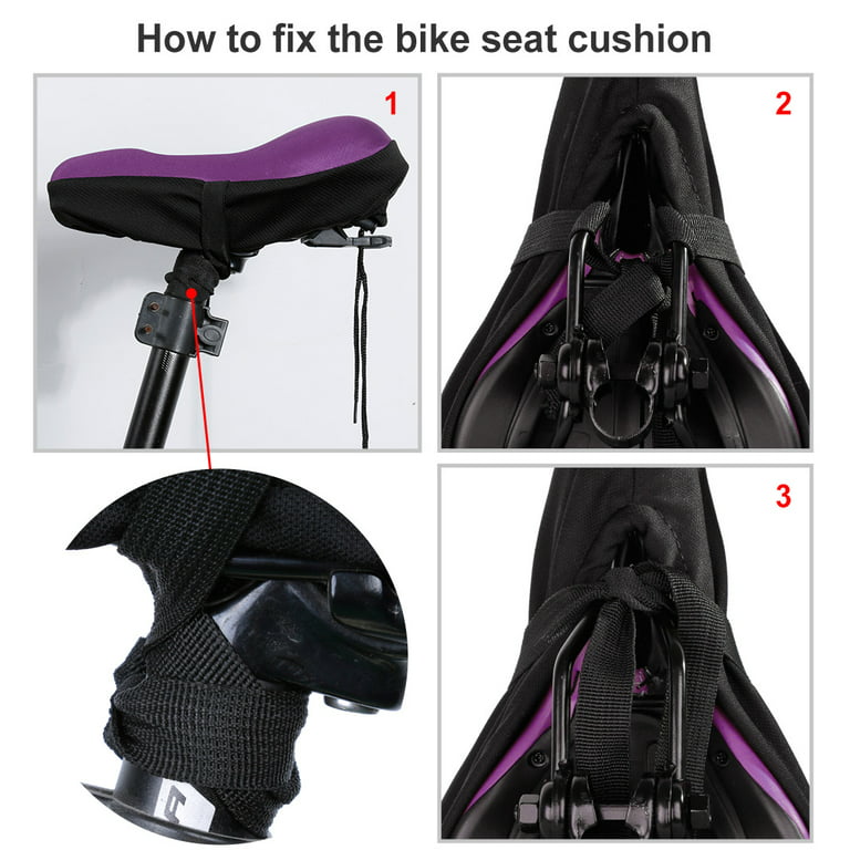 Purple Zacro Exercise Bike Seat Cushion - Large Gel Bike Seat Cover Extra  Comfort, Compatible With Indoor Bike, Spin Bike, Exercise Bike, Stationary  B