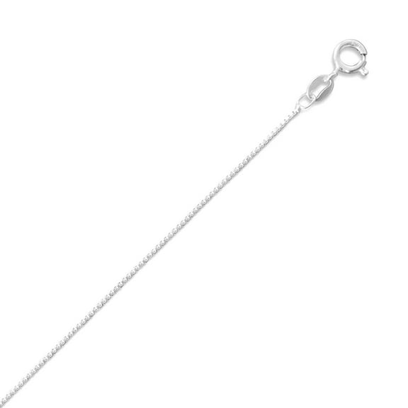 925 Sterling Silver 0.8mm Box Chain Necklace Spring-Ring Closure 22 Inch Chain Necklace for Women and Men