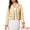 Apricot, variant on DARING DIVA Women's Vintage Notched Lapel Long Sleeve Cropped Blazer XS Gray