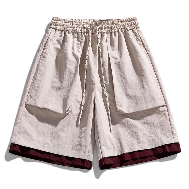 pstuiky Pantalones cortos para hombre, Pantalones cortos casuales cómodos de moda para hombre, de color liso, con cintura elástica regular, para playa Pantalones cortos de baloncesto