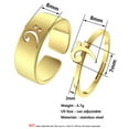 thumbnail image 5 of 2pcs Bass Clef Couple Set Promise Ring Engagement Wedding Party Matching Adjustable Lover Ring, 5 of 5