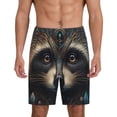 thumbnail image 1 of Balery Tribal Style Raccoon Pantalones cortos de pijama de punto de algodón para hombre con cinturilla y bolsillos-3X-Large, 1 of 6