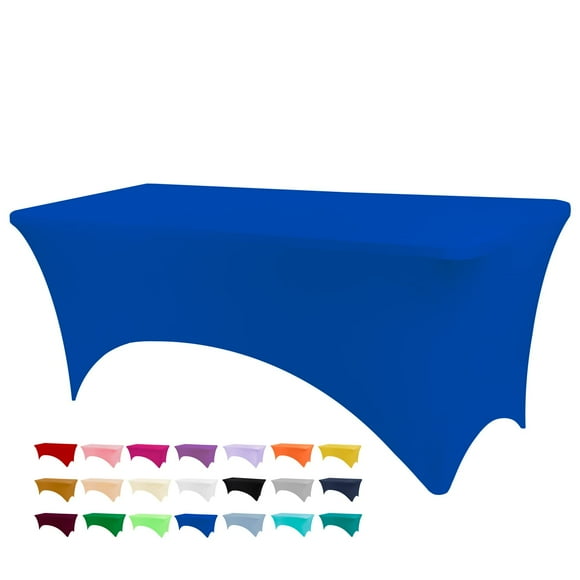 Mantel BDDC para mesas de 6 pies, azul real, elástico, lavable