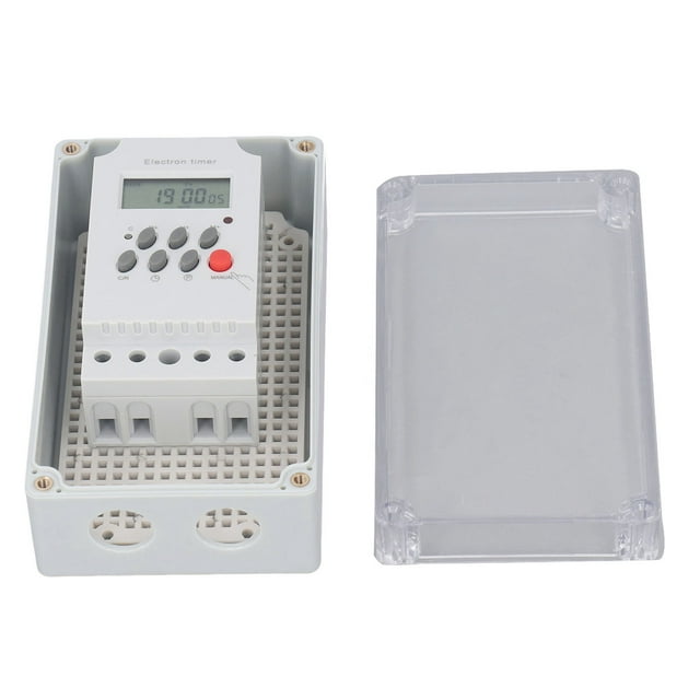 Pool Pump Timer, 25A 24 Hour Programmable Mechanical Timer Box Outdoor, ON Off Timer Switch Waterproof Digital Box Timer Switch for Water Heater, Pool Pump, Spa Motor