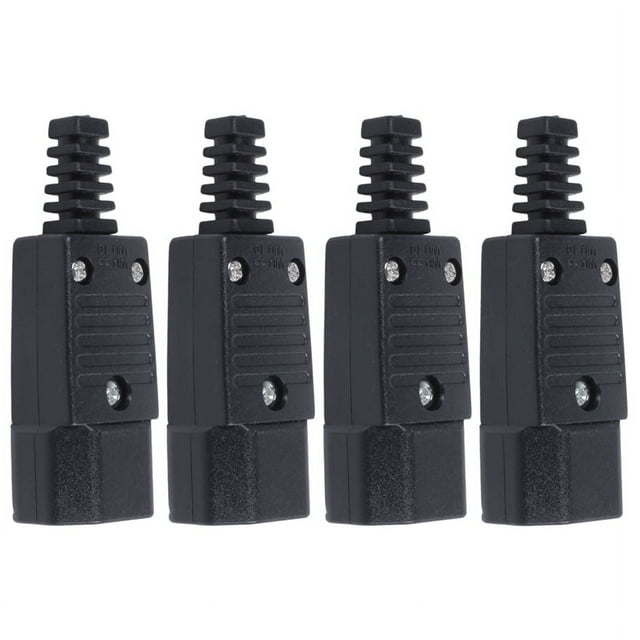 4X Black IEC-320 C14 Male Plug AC Power Inlet Socket Connector 250V 10A,4 Inlet Socket,Black