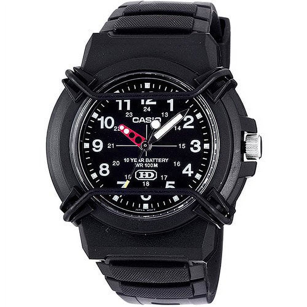 Men's 10-Year Battery Sport Analog Watch, Black Resin Strap