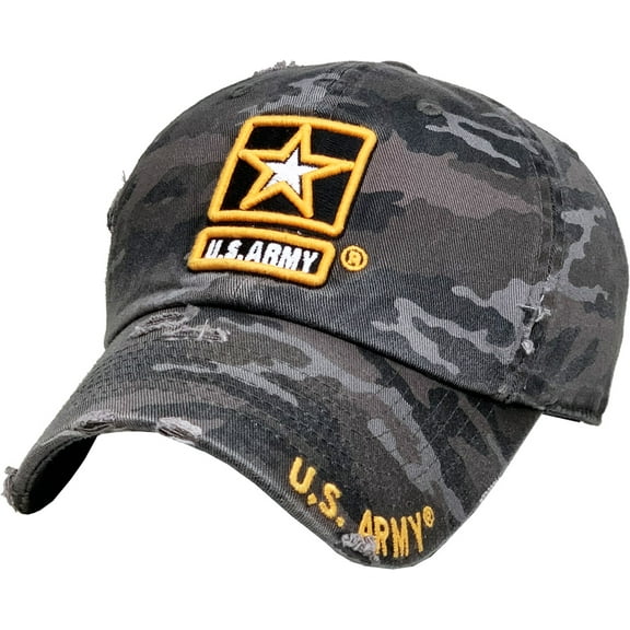 US ARMY Vintage Distressed Washed Cotton Baseball Cap