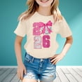 thumbnail image 2 of XUELUO Little Girls T-Shirts Sequin Number 2026 Crew Neck Short Sleeve Tshirts Glittery Disco Playful Party Summer Kid Cute Tops, 2 of 4