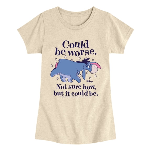 Winnie the Pooh - Could Be Worse Eeyore - Youth Girls Fitted Short Sleeve T-Shirt
