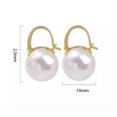 thumbnail image 4 of GKNET 14mm Pearl Ear Clip 925 Silver Huggie Earrings Womens Fashion Earrings-Silver, 4 of 6