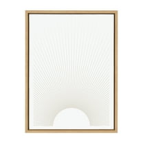 Kate and Laurel Sylvie Sun Rays Framed Canvas Wall Art by Rocket Jack, 18x24 Natural, Chic Minimalist Sunset Art for Wall