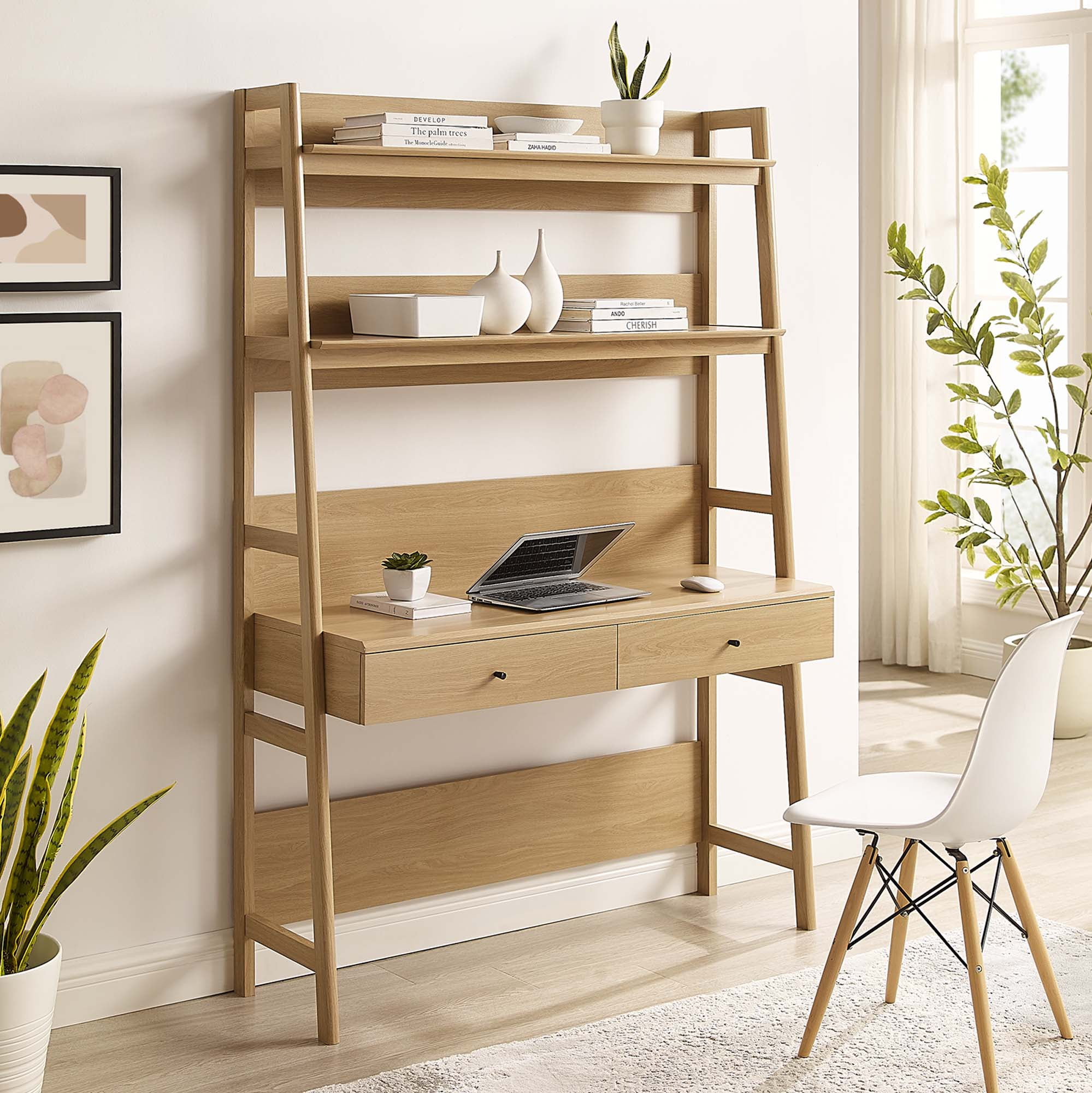 Modway Bixby Modern Computer Office Desk in Walnut White - Walmart.com