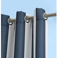 thumbnail image 5 of Sun Zero Valencia Cabana Stripe Indoor/Outdoor UV Protectant Room Darkening Grommet Curtain Panel, 54"x95", Indigo, 5 of 5