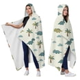 thumbnail image 2 of Wearable Blanket,Light Green Dinosaurs Volcanoes Pattern Hooded Wearable Flannel Blanket for Adults & Teens,Winter Poncho Shawl Wrap Cape Cozy Anti-Pill,60"x80", 2 of 5