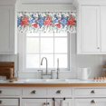 thumbnail image 3 of 4th of July Valance Curtains for Kitchen/Living Room/Bathroom/Bedroom Window, Rod Pocket Small Topper Half Short Window Curtains Voile Sheer Scarf, Blue Red Stars Independence Day Watercolor 42"x12", 3 of 8