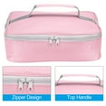thumbnail image 3 of Uxcell 12.2"x9.6"x2.8" Portable Waterproof Insulated Lunch Tote Bag Lunch Box, Pink, 3 of 5
