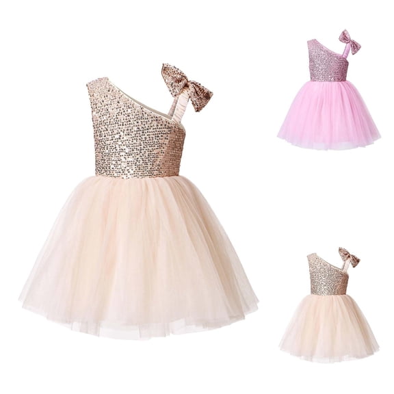 RTKFRFLM Girls Sequin Tulle Puffy Dress with Raglan Bow Elegant Flower Girl Wedding Party Gown Kids Formal Evening Banquet Dress Princess Ball Gown for Special Occasions and Events