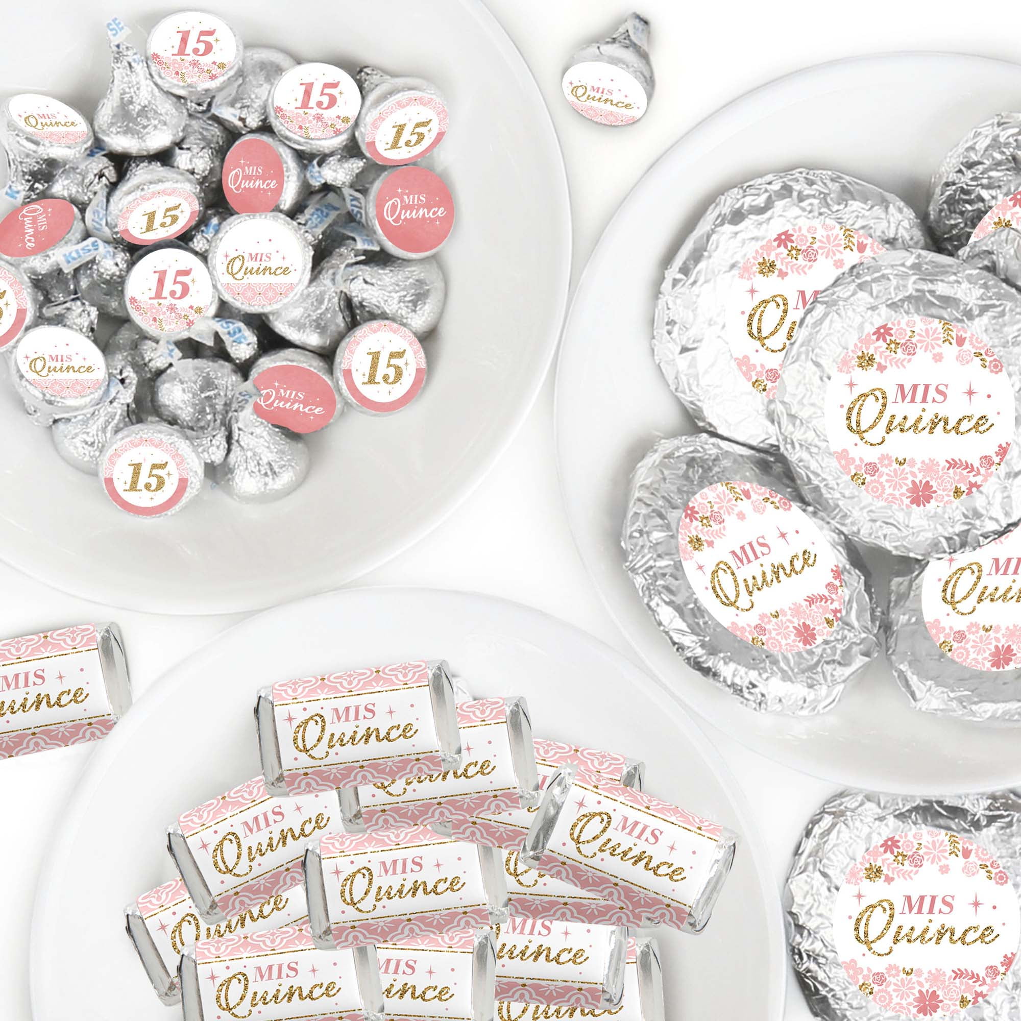 180 HIGH GLOSS MONOGRAM WEDDING Candy wrappers/labels FAVOR 4 HERSHEY MINIATURES 