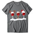 thumbnail image 4 of Gibobby Camisa navideña mujer Navidad Copa de de nieve Impresión O Cuello Manga corta Camiseta suelta Blusa Tops(Gris,G), 4 of 4