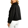 thumbnail image 6 of TGSLY Women's Fall Cropped Trench Coats Lightweight Notched Lapel Double Breasted Button Jacket Casual Solid Color Long Sleeve Outerwear with Pockets L, 6 of 10
