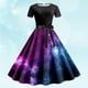 thumbnail image 2 of Vestido Floral de Manga Corta para las Mujeres Floral Impresión Cuello Redondo de Rodilla Vestido Casual, Vestido Corto para las Mujeres Casual Primavera Verano, 2 of 7