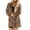 Brown, variant on Women Cheetah Leopard Jacket Fall Winter Warm Long Sleeve Soft Casual Outerwear Coat Apparel Clothing Brown L
