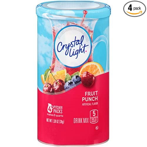 Crystal Light Fruit Punch Drink Mix (16 Pitcher Packets, 4 Canisters of