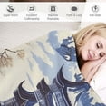 thumbnail image 3 of ARISTURING  Ink Chinese Pagodas Blanket Beautiful Mountains Trees Chinoiserie Style Throw Blanket Cozy Modern Flannel for Women Men Chair Bedroom Sofa Car Kitten Home, 3 of 6