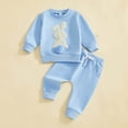thumbnail image 4 of oqasdz Toddler Girl Outfits Easter Bunny 2 Piece Set Long Sleeve Tracksuit for Baby Kids Boys Holiday Party Clothes Sets, 4 of 7