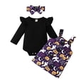 thumbnail image 6 of Lovebay 0-18M Infant Baby Girls Halloween 3Pcs Outfit Sets Ruffle Long Sleeve Tops Romper + Suspender Skirt + Headband, 6 of 14