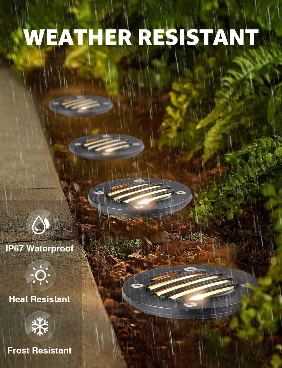SUNVIE 12W Low Voltage Landscape Light Anti-Glare Well LED In Ground Outdoor Lighting for Yard