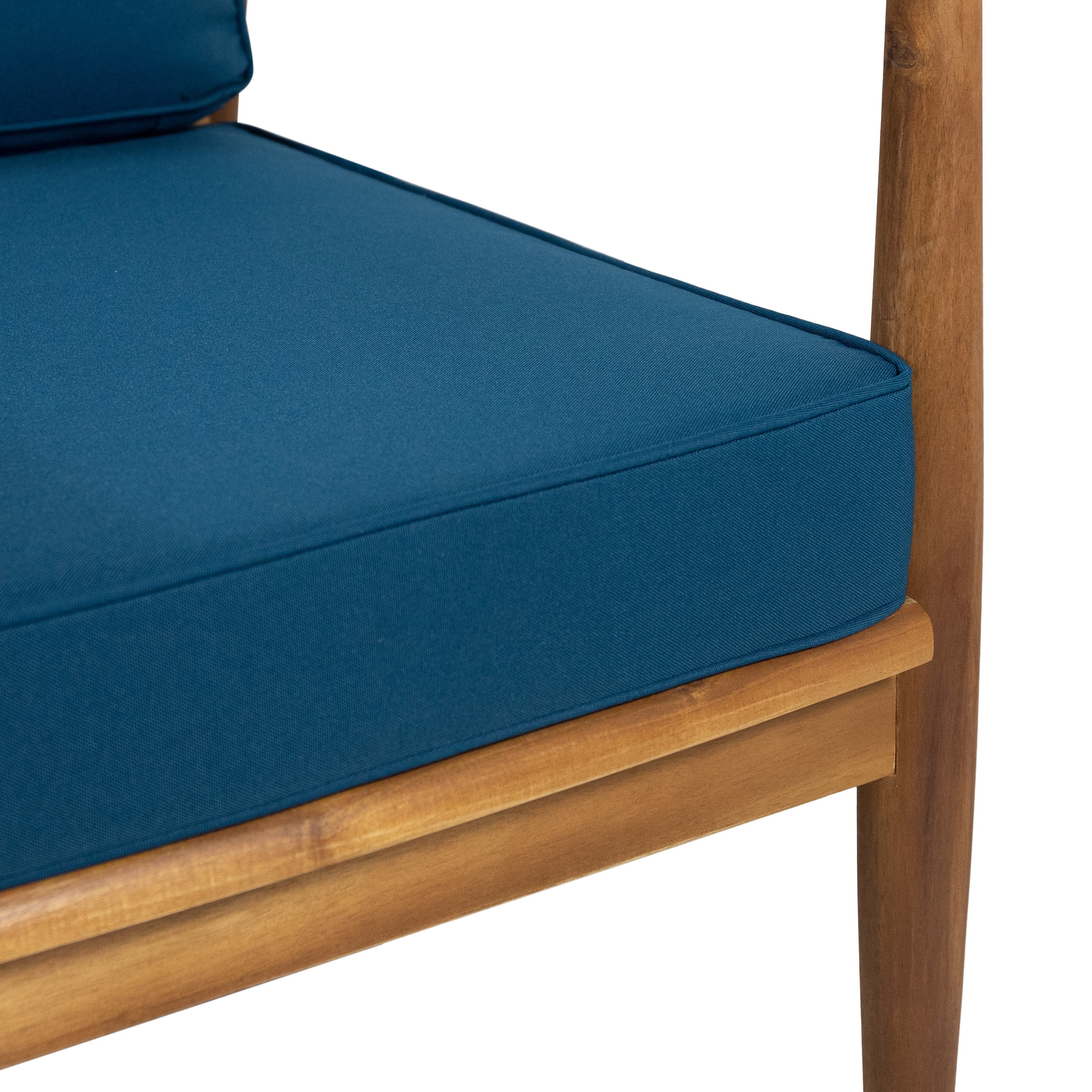 Greta Acacia Wood Outdoor Club Chair, Teak and Dark Teal