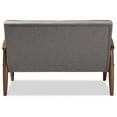 thumbnail image 5 of Allora Tufted Loveseat in Gray and Walnut, 5 of 6
