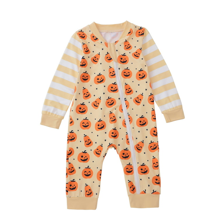 EFINNY Matching Family Halloween Pajamas Sets with Pumpkin Printed Long  Sleeve Sleepwear Parent-Child Outfit for Women Mom 