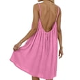 thumbnail image 6 of Kilaqueen Backless Mini Cami Dresses Sleeveless Open Back Lounge Dress Flowy Summer Beach Vacation Sundress Solid Color Knee Length House Lounge Dresses with Back Tie, 6 of 6
