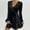 Black women's summer mini dress a1, variant on Uscallm Women's Summer V Neck Long Sleeve Sequins Tie A-Line Mini Dress Elegant Party Cocktail Casual Chic Wedding Guest Night Out Mini Dress, Blue M