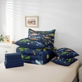 thumbnail image 6 of Homewish Kawaii Dino Dinosaur 7-Piece Twin Bedding Sets,Ancient Animal Bedding Comforter Set,Green Brown Deepblue Sheet Sets For Boys Child,Ultra Soft Home Decor Reversible, 6 of 8