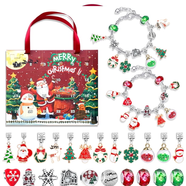 Ganfancp Calendario de Adviento 2023 Navidad Diy Pendan Pulsera Cuenta Atrás Calendario para Niñas 24 Días Xmas Cuenta Atrás Calendario Diy Joyería Hacer Kit Regalo 22 Pendan Beads Ofertas Del Día Li