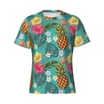 thumbnail image 4 of Vsdgher Pineapple Print Men's Dry Fit Mesh Athletic Shirts Moisture Wicking Tennis T-Shirt Tops, 4 of 9