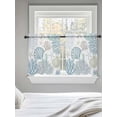 thumbnail image 5 of Light Blue Coastal Tier Curtains 36 Inch Length,Sheer Curtains for Bedroom Living Room Window Summer Beach Coral Shell Starfish Rod Pocket Drapes Kitchen Curtains Small Half Window 27.5"x36" 2 Panels, 5 of 6