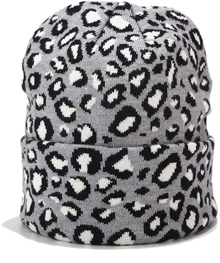 Leopard Print Beanie Hat Trendy Animal 