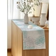thumbnail image 5 of Table Runner 36 Inches Long for Kitchen Dining, Aqua Grey Chrysanthemum Dresser Scarf Farmhouse, Dining Table Decorations for Wedding/Parties, Farmhouse Botanical Floral Modern 13 x 36 In, 5 of 9