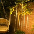 thumbnail image 5 of Guirnalda de luces LED solares de 30/50 cm con forma de lluvia de meteoritos, 8 tubos, para árbol de Navidad, decoración de jardín, techo y calle, 5 of 5